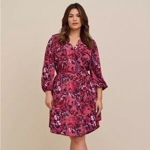 Torrid Pink Floral Mini Dress